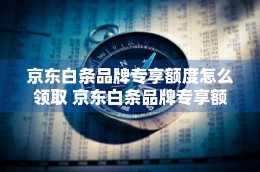 京东白条品牌专享额度怎么领取 京东白条品牌专享额度怎么领取不了