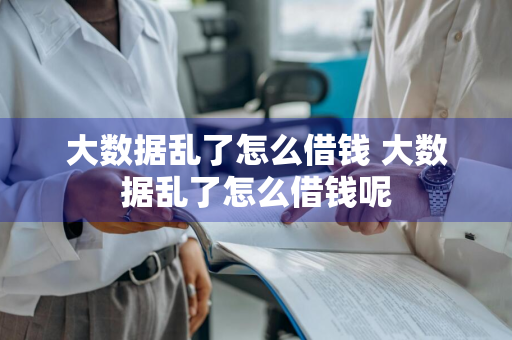 大数据乱了怎么借钱 大数据乱了怎么借钱呢