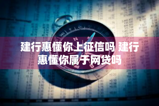 建行惠懂你上征信吗 建行惠懂你属于网贷吗