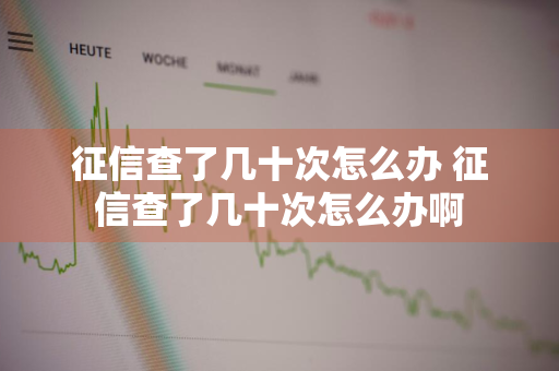 征信查了几十次怎么办 征信查了几十次怎么办啊