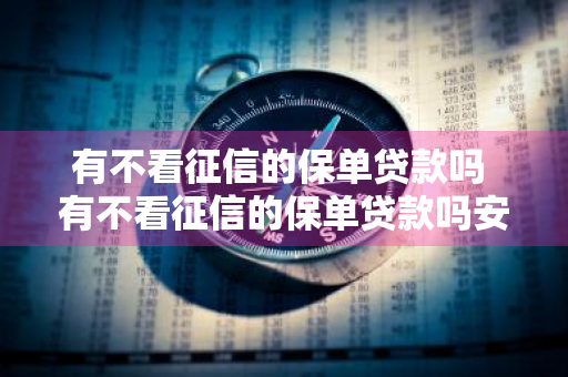 有不看征信的保单贷款吗 有不看征信的保单贷款吗安全吗
