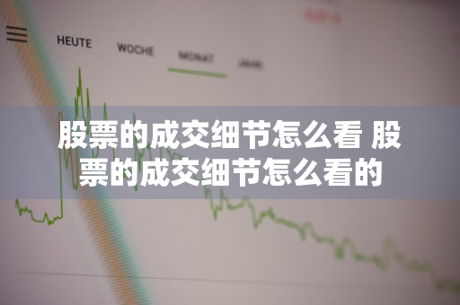 股票的成交细节怎么看 股票的成交细节怎么看的