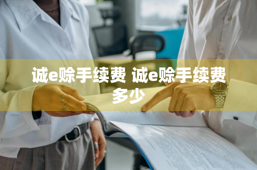 诚e赊手续费 诚e赊手续费多少